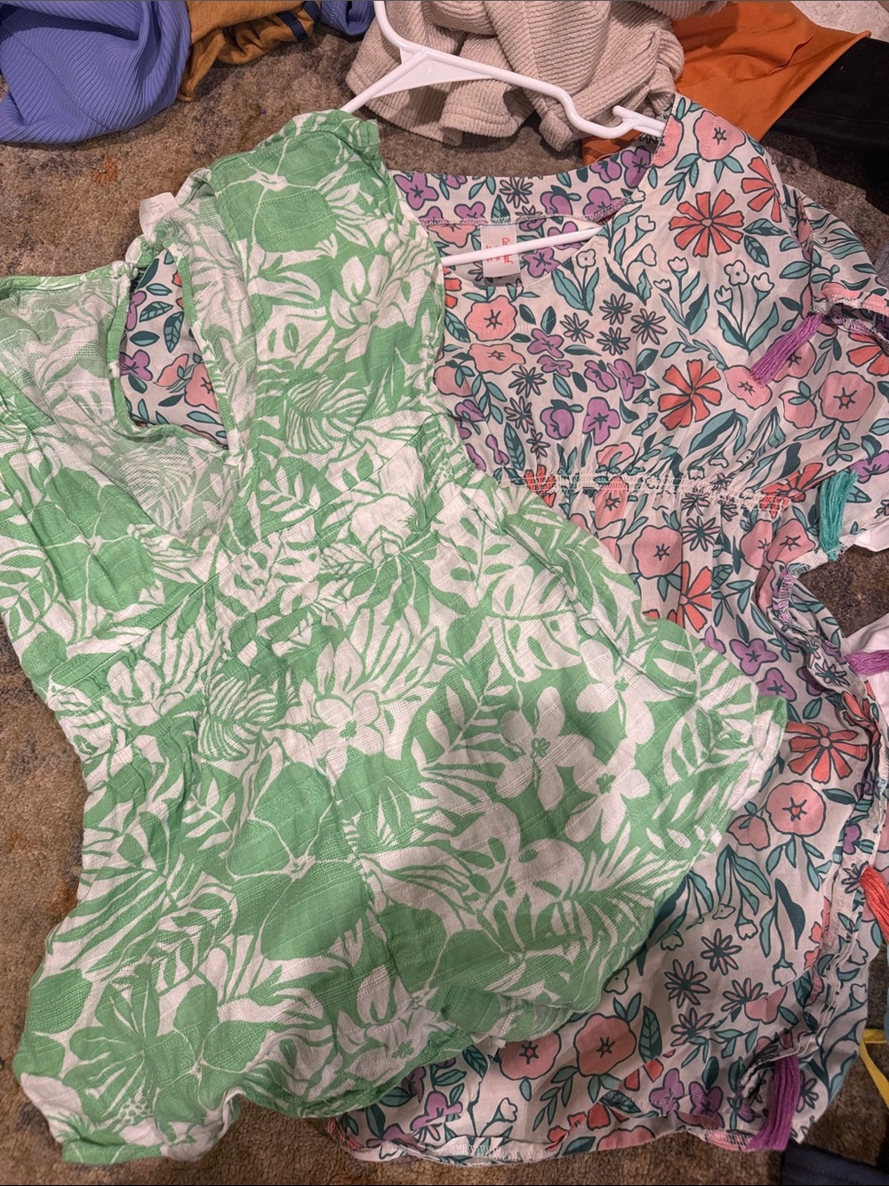 abercrombie kids Green Leaf & Pink Floral Swim Coverups